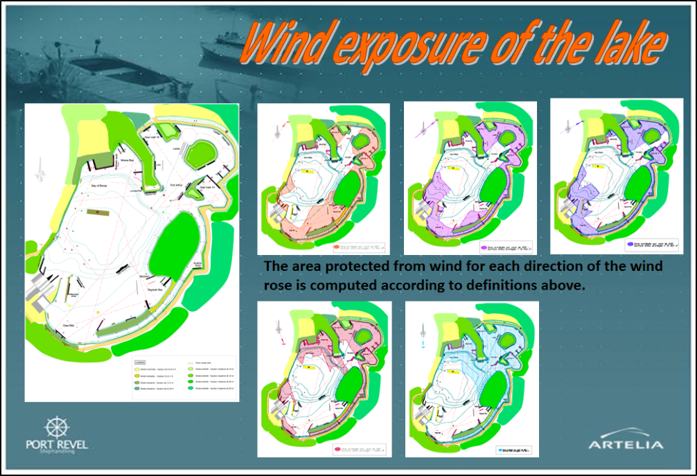 Wind exposure of the Port Revel lake